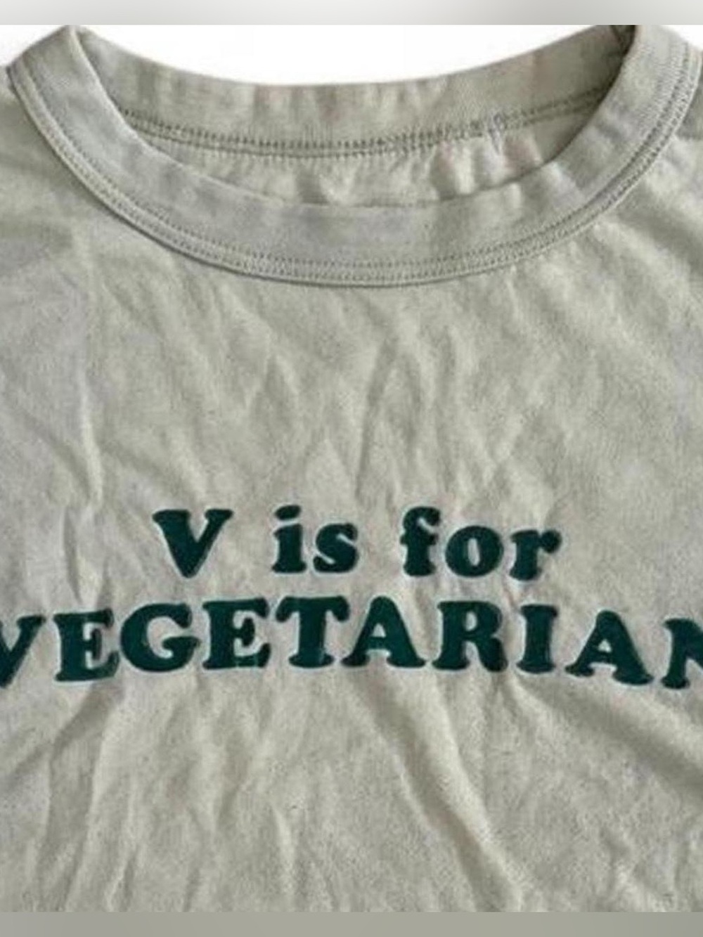 Y2K Urban Renewal Urban Outfitters v is for vegetarian baby tee shirt